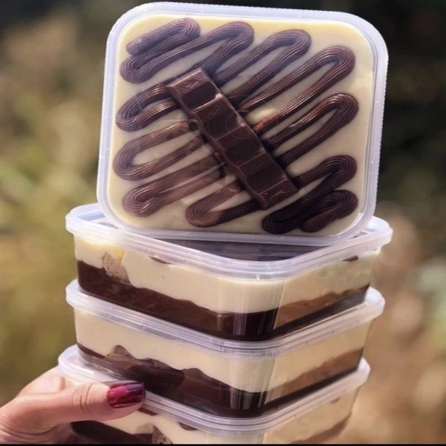 20un Pote Quadrado com Lacre 250 / 400 / 600ml Doces e Sobremesa - PRAFESTA Oferta