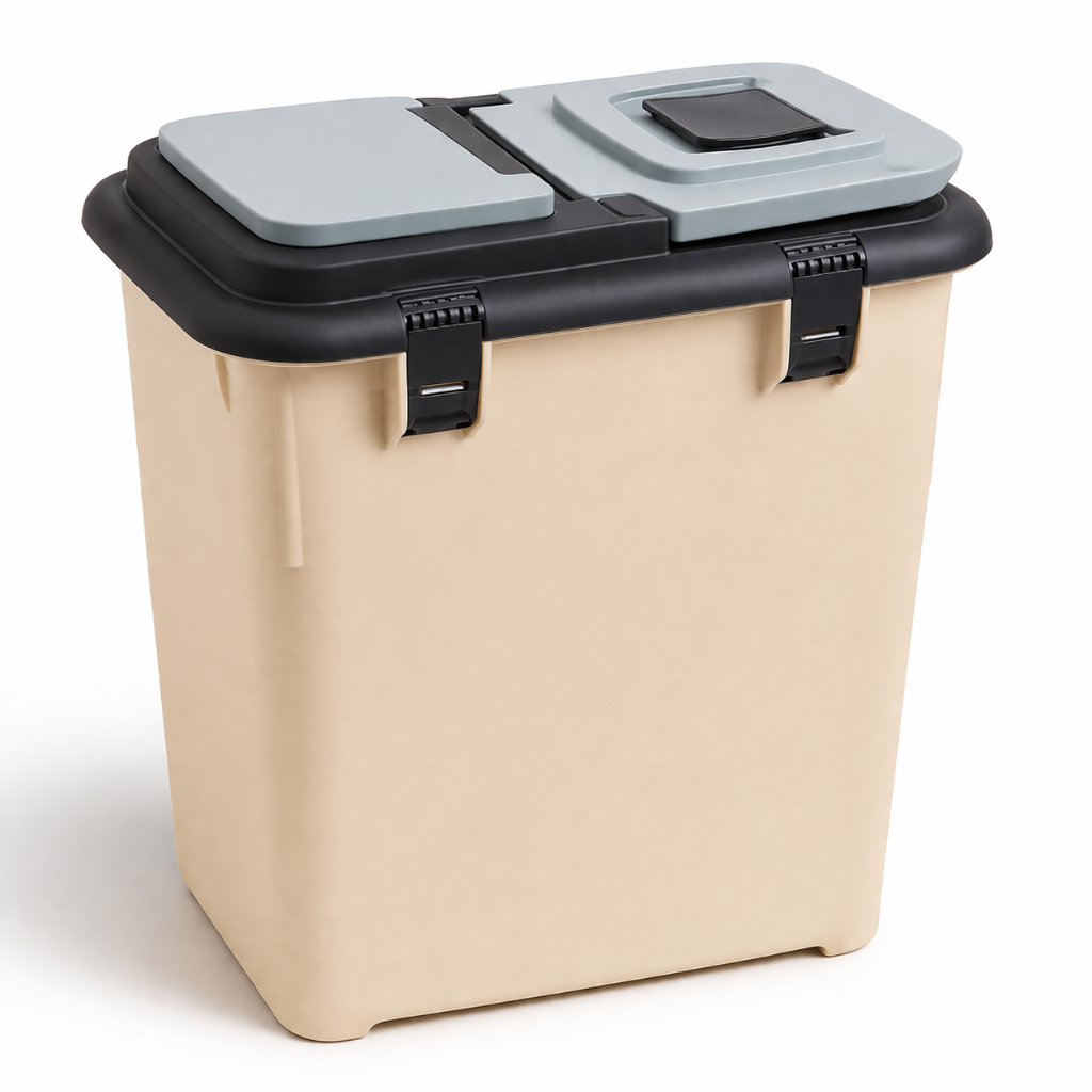 Pote Porta Ração 35 Litros Mec Box Branco com Tampa Vedada