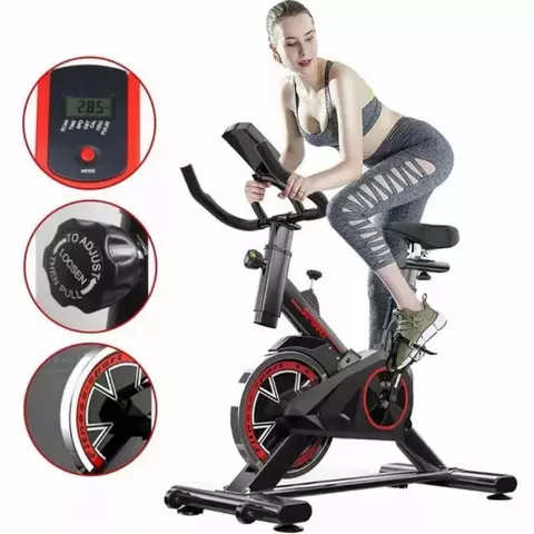 Esta é uma bicicleta ergométrica doméstica silenciosa, equipada com um volante de 15 kg e capacidade de carga de 150 kg.