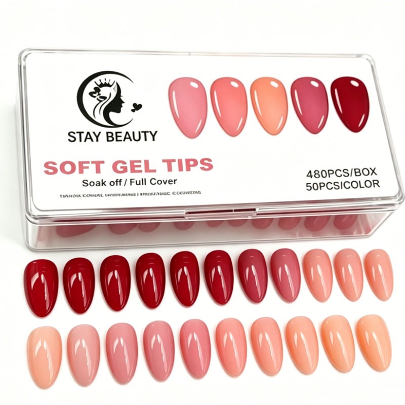Unhas Postiças Soft Gel Almond e Bailarina Stay Beauty - 480 Peças A Escolha das Profissionais em Oferta na Shopee