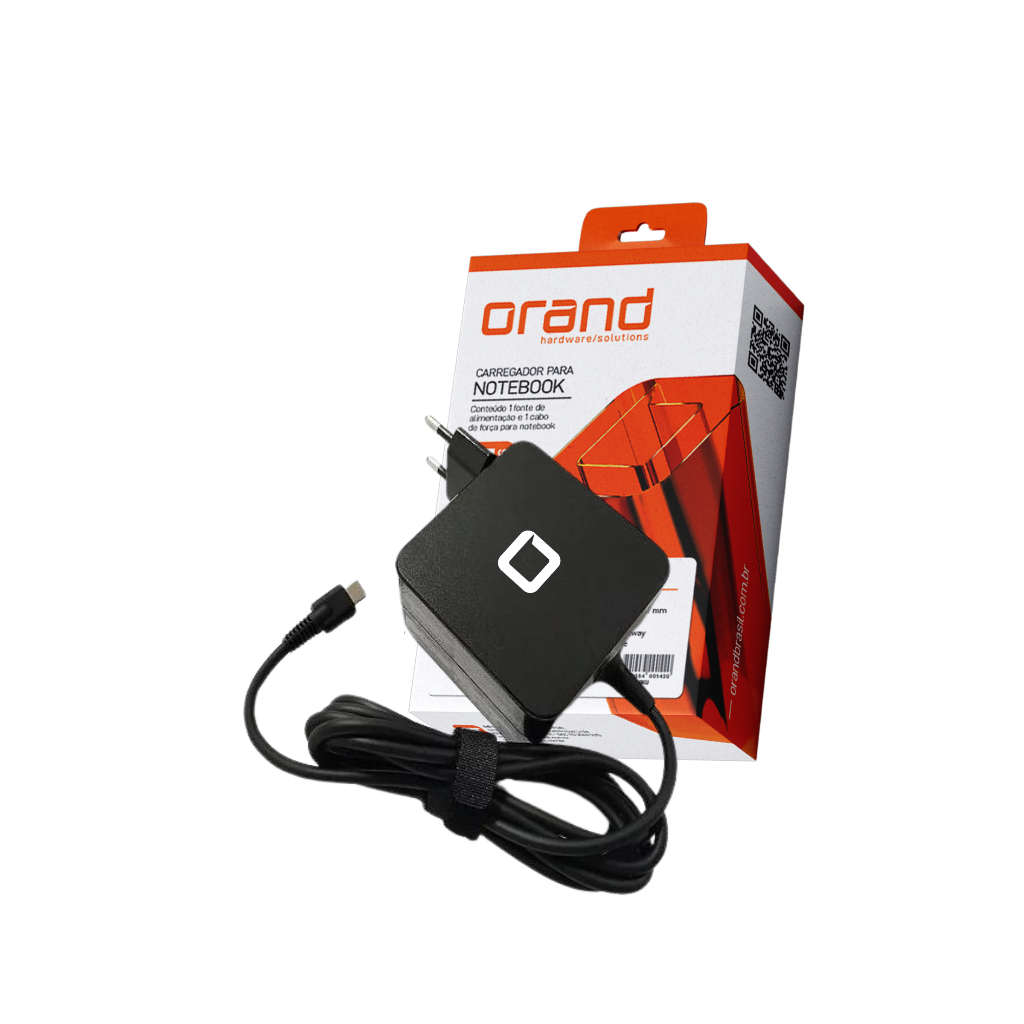 Fonte Carregador para Notebook - Tipo C -  65W - USB-C - Notebook Celular Tablet Chromebook
