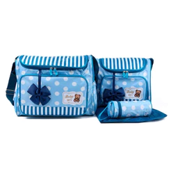 Kit 4 Peças Bolsa Da Mamãe Multifuncional Portátil De Grande Capacidade Para Viagem
