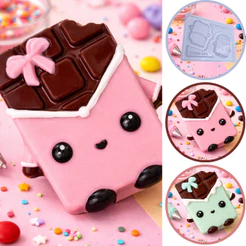 Forma De Acetato BARRINHA DE CHOCOLATE 3 Partes BWB com Silicone Para Chocolates.(CHOCO)