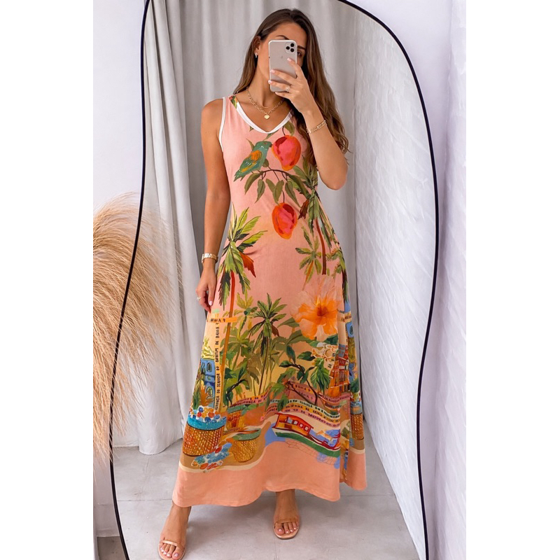 Vestido Longo Feminino Veste um 42 Vestido feminino Moda Feminina