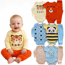 Kit 3 a 12 peças body de bebê menino sortido - conjunto para bebê - roupa de bebê tamanho RN ao GG