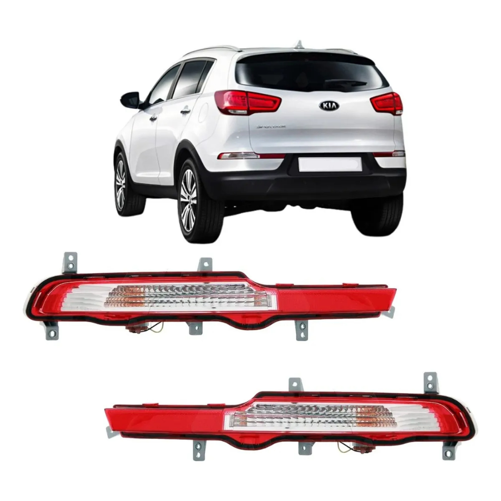 Par Lanterna Refletor Parachoque Traseiro Sportage 2011 2012 2013 2014 2015