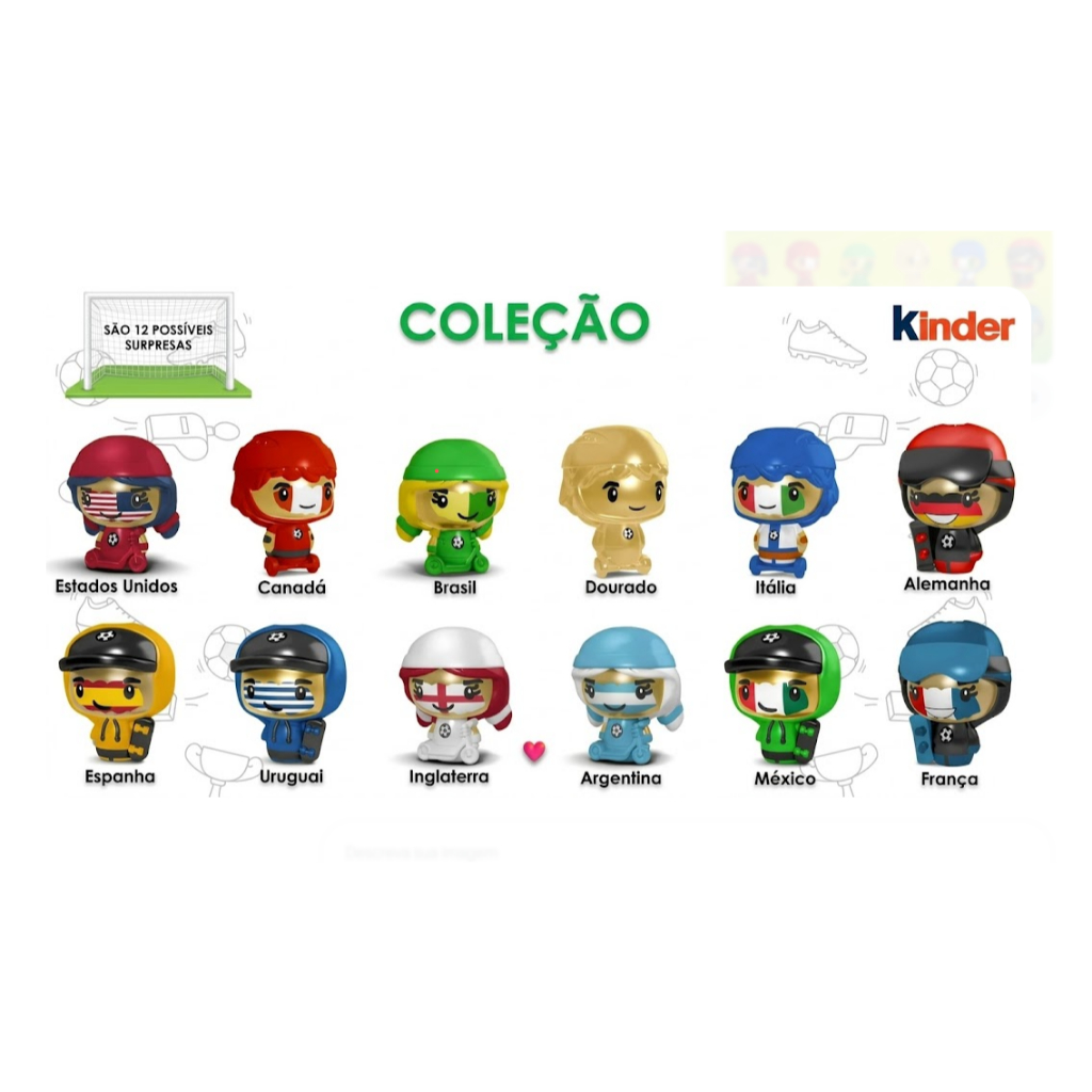 Brinquedo Colecionável Copa do Mundo 2026 - Kinder Ovo