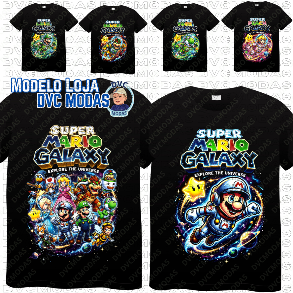 Camiseta Infantil e adulto Mario Bross 100% Algodão personalizado