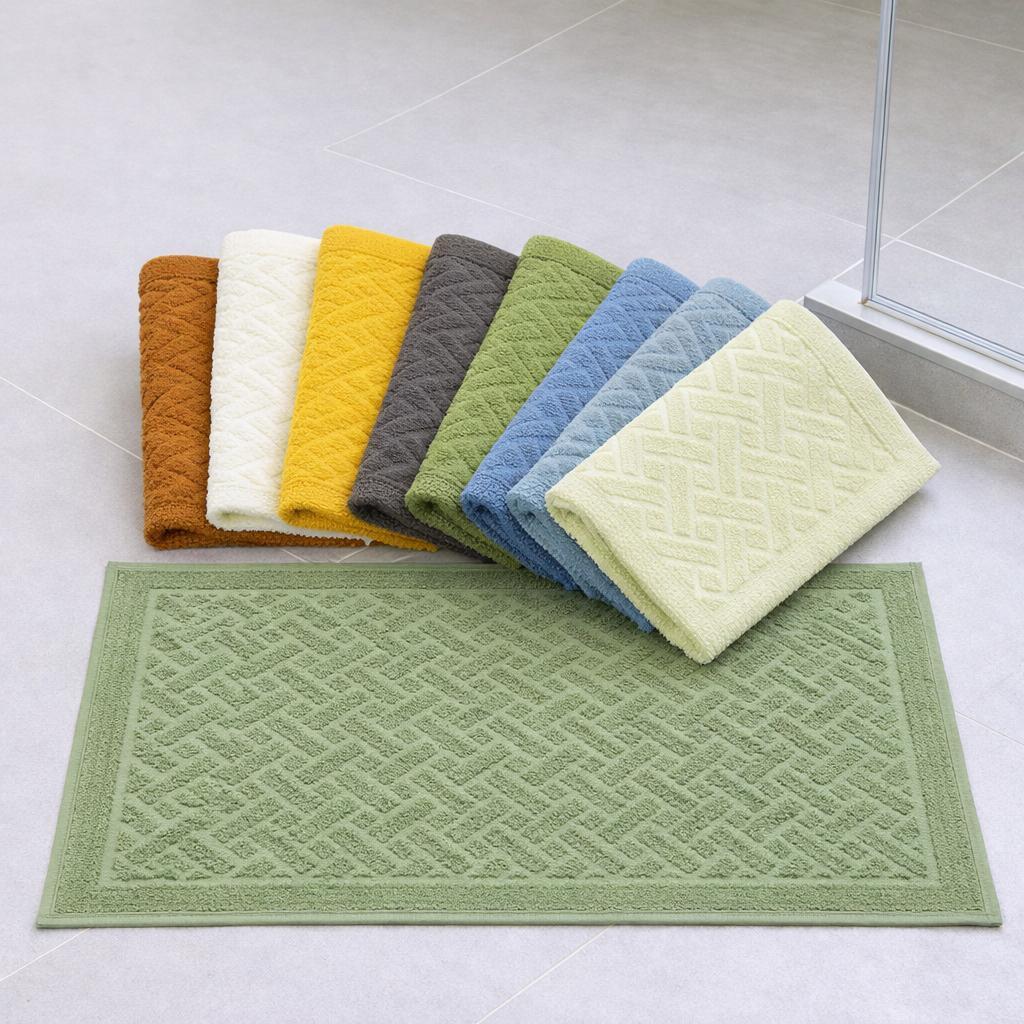 Kit 5 Toalha De Piso Banheiro Tapete 100% Algodão Felpudo Alta Absorção Hotel 40x75cm