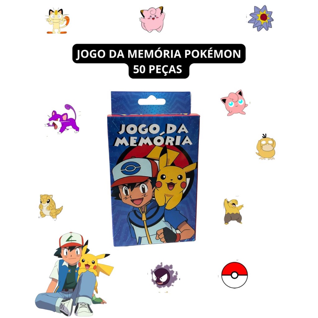 Jogo Memória Pokemon 50 Peças - Lindas Imagens