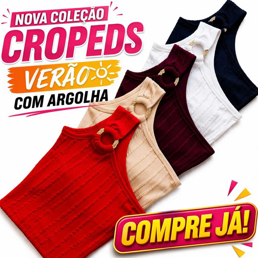 Croppeds Blusinha Top Faixa Regata Mula Manga Femenino Com Bojo E Argolha Com Excelente Elasticidade