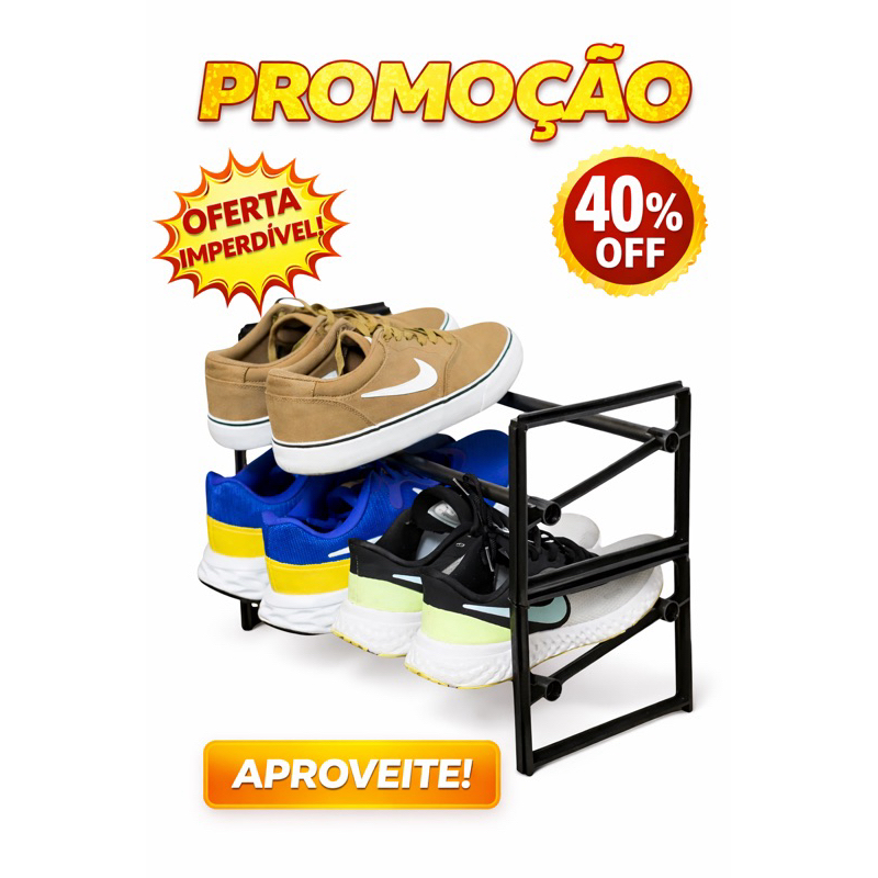 Sapateira Modular Desmontavel Empilhavel 2 Par Porta Arthi Preto Organizador Sapato Tenis