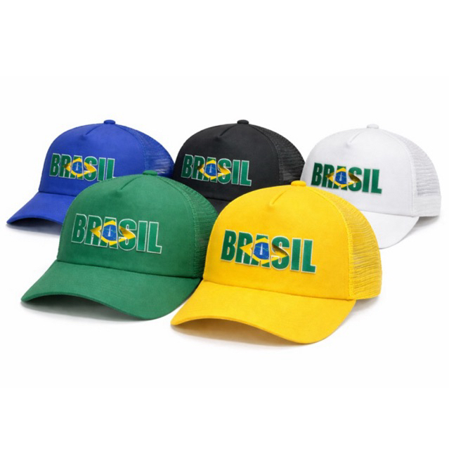 Boné Brasil Ajustável Tela Respirável Unissex Estilo Esportivo Copa do Brasil Seleção Brasileira