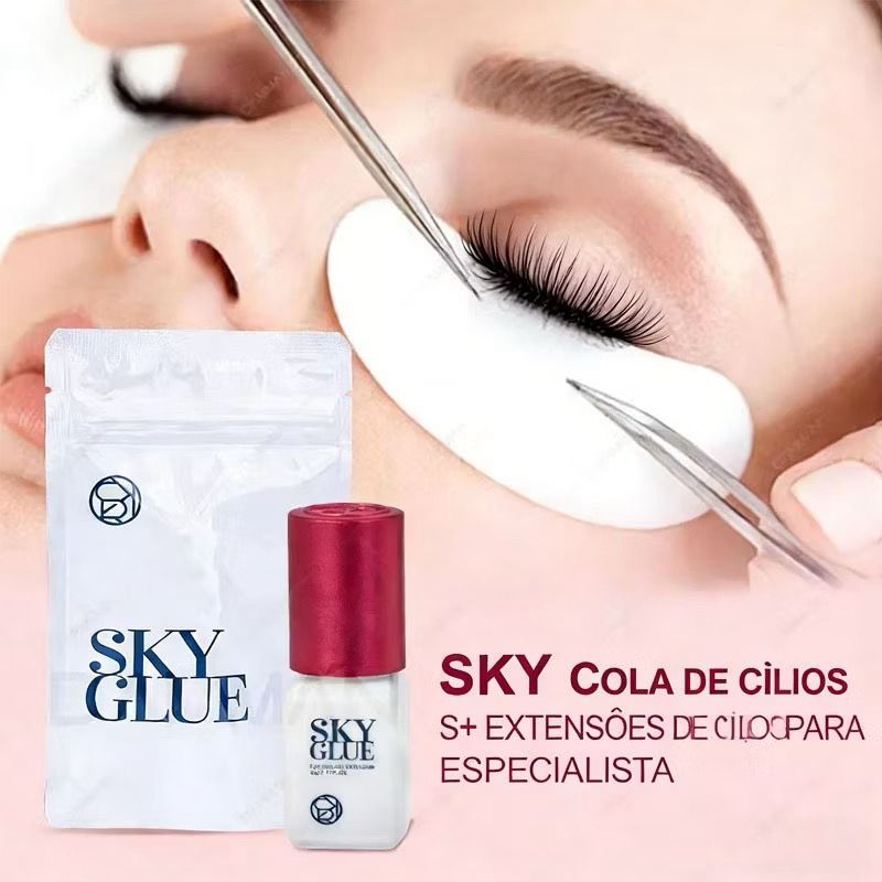 Cola Sky Glue S+ Adesivo Para extensão e alongamento de cílios Secagem Rapida 5ml Tampa Vermelha lash 1 sgo
