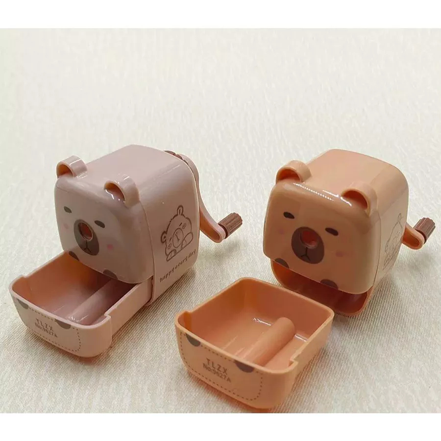 Apontador de Mesa Manual Capivara Plástico ABS Premium Kawaii Escolar Criativo Presente Fofo — imagem 2 de 2