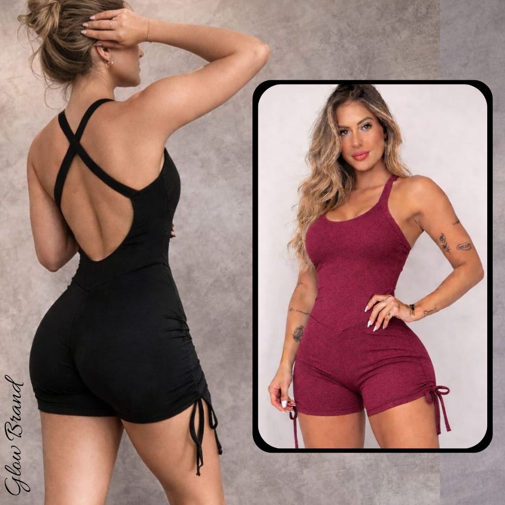 100% Zero Transparência Macaquinho com forro Cordinha } Poliamida Leggins Fitness Top Macacão Calça Fit Macaquitos