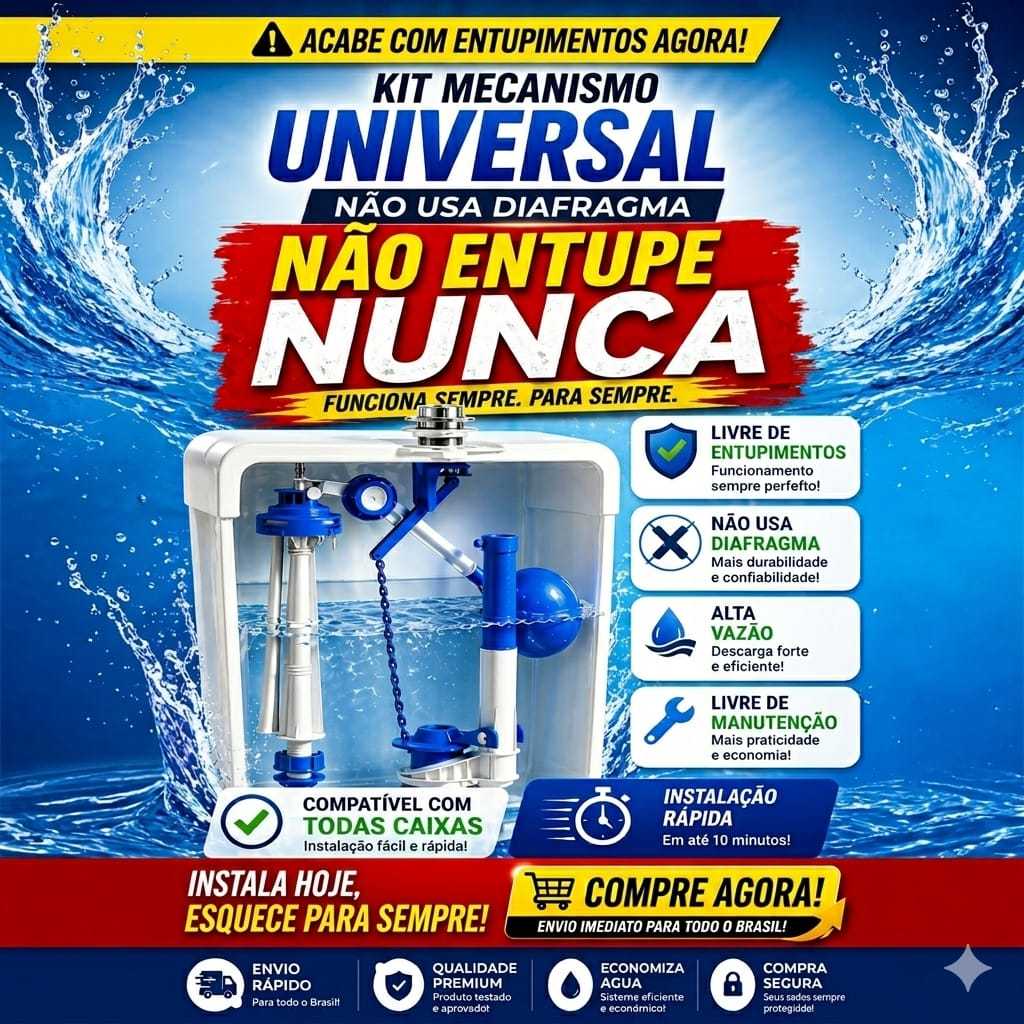 Kit Mecanismo Caixa acoplada Universal Acionamento Superior/Lateral