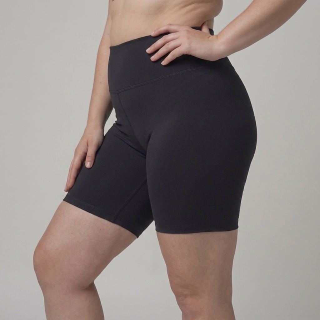 Short Legging Feminino Cintura Alta Academia Fitness Modelador Preto Confortável