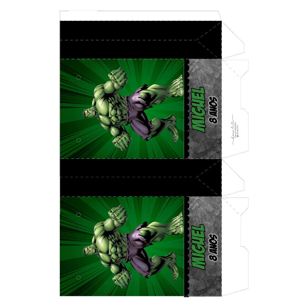 Sacolinha Surpresa Personalizada PEGUE E MONTE Tema Hulk P l Lembrancinha festa infantil