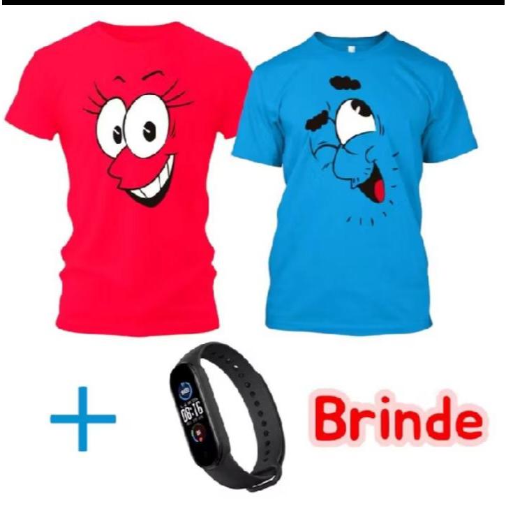 kit com 2 camiseta Gabriel e Shirley youtubers + brinde um relògio digital