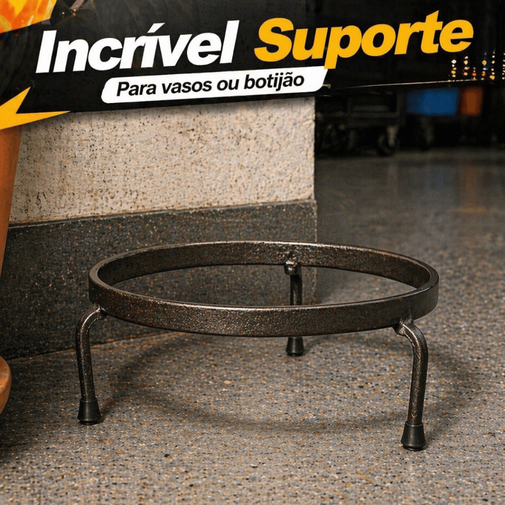 Suporte Botijão De Gás E Base Reforçada De Ferro Para Vasos De Plantas Resistente Com Pé De Borracha