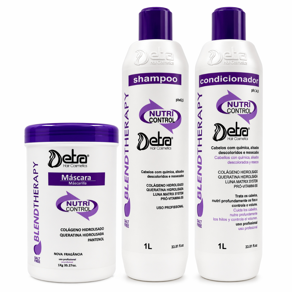 Kit Hidratação Nutriçaõ pós Química Nutri Control 1 litro 3 itens shampoo condicionador mascara 1kg