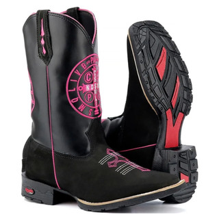 Bota Texana Country Sao Bento Estilo Rodeio, Bico Quadrado, Casual, Confortável, Moderna e Resistente