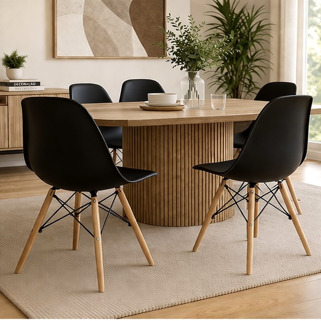 Kit 2 Cadeiras Eiffel Eamies Confortável e Resistente Escritório Quarto Sala Mesa de Jantar