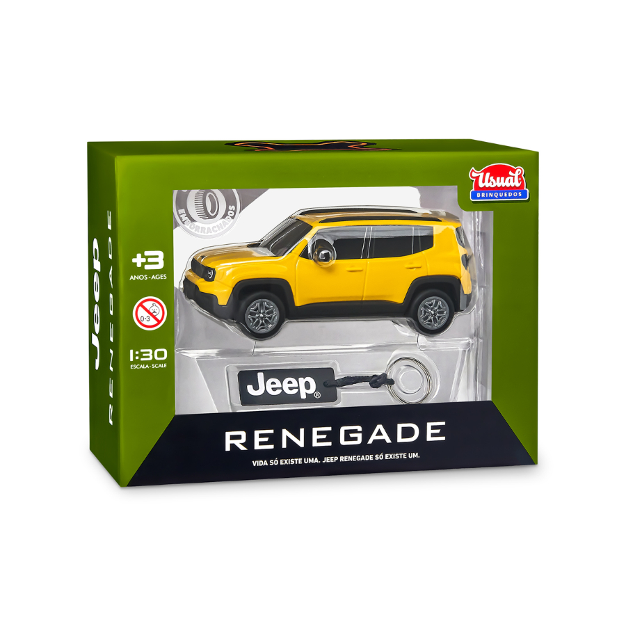 Carrinho Jeep Renegade Unitario 1/30 Com Chaveiro Brinquedo Criança Colecionável