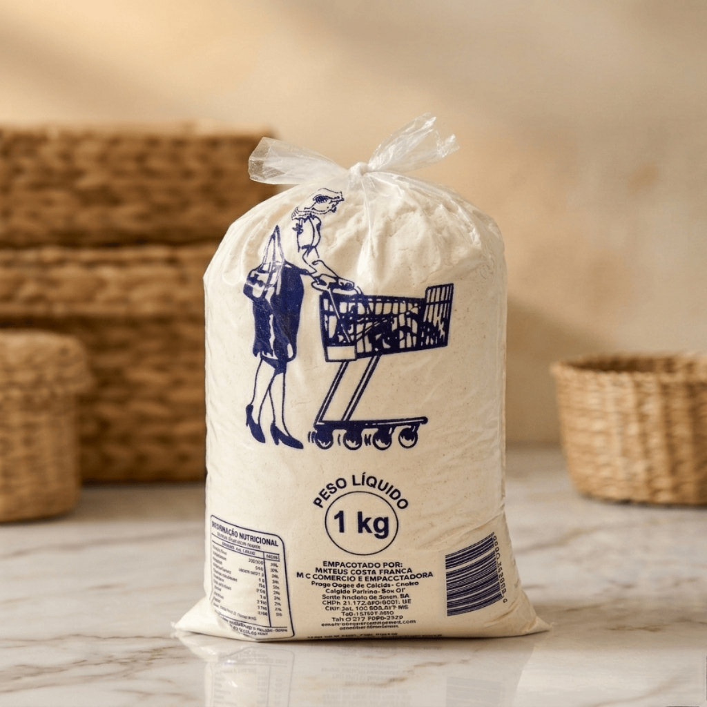 Farinha De Mandioca Torrada Fina Branca Melhor da Bahia 1 Kg