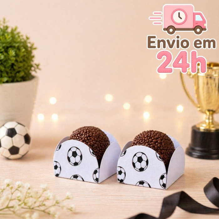 Forminha de Doces Personalizada no tema Bola de Futebol Lembrancinha de Aniversário - Decoração Futebol