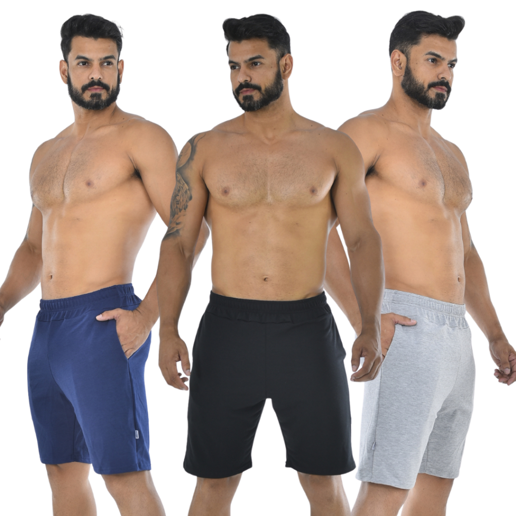 Bermuda Masculina Moletom Premium Sem Cordão Elástico Cintura Confortável Com Bolsos Casual Academia