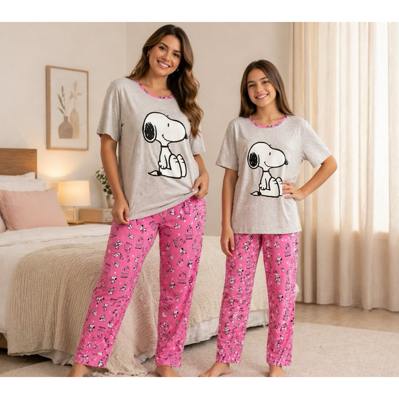 Pijama Conjunto adulto e infantil personagens