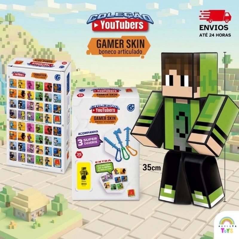 Boneco Cadres 35 cm Caixa Com 3 Chaveiros Original
