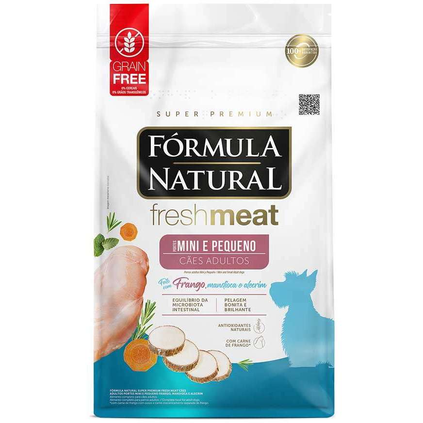 Ração Formula Natural Fresh Meat Adulto Mini e Pequeno Porte Frango 10,1kg