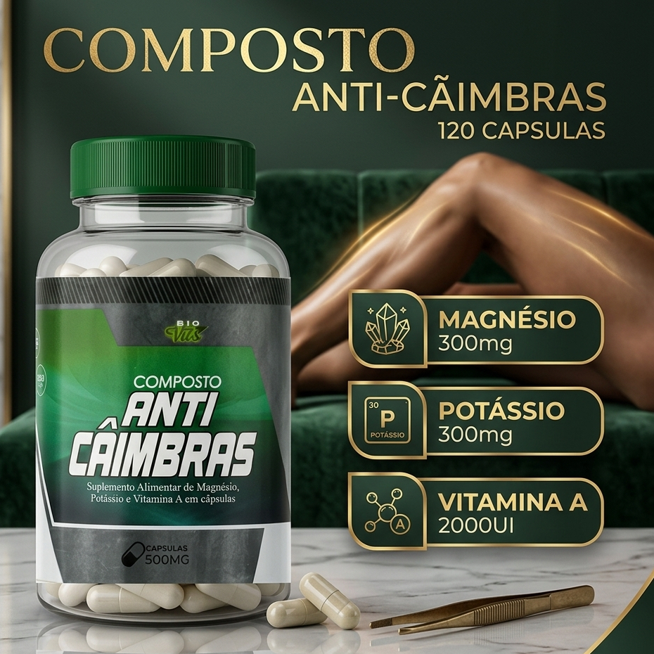 Suplemento para Cãibras Anti Cãibras Cãibra nas Pernas Aliviar Cãibras Rápido Dor Muscular Magnésio Cálcio Zinco Vitamin