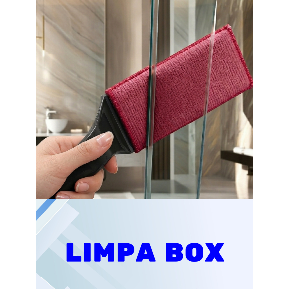 Espátula Limpador de Vidro Box Janela com Microfibra Limpeza Rápida Sem Manchas