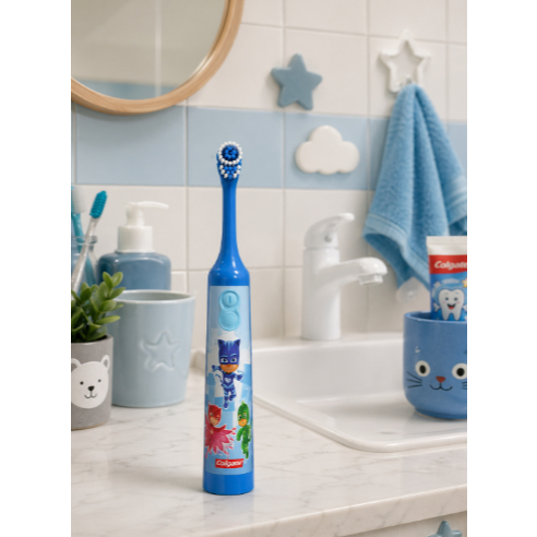 Escova de Dente Eletrica Infantil Colgate PJ Masks Azul