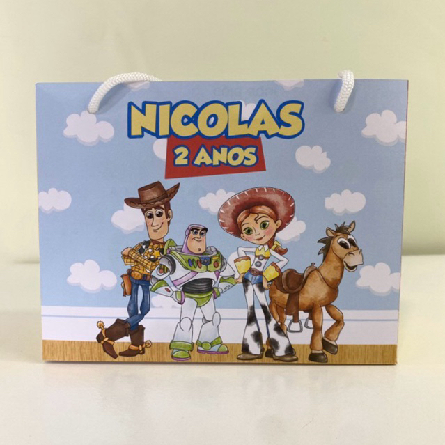 PEGUE E MONTE - Toy Story - Andy - Brinquedos - Sacolinha Personalizada | Lembrancinha Aniversário - Festa Infantil