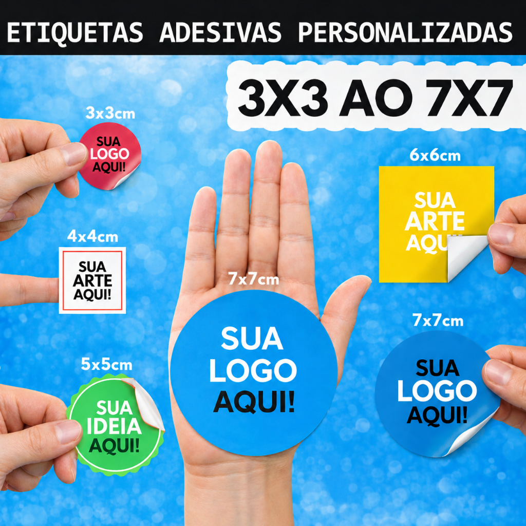 500 Etiquetas Adesivas Personalizadas