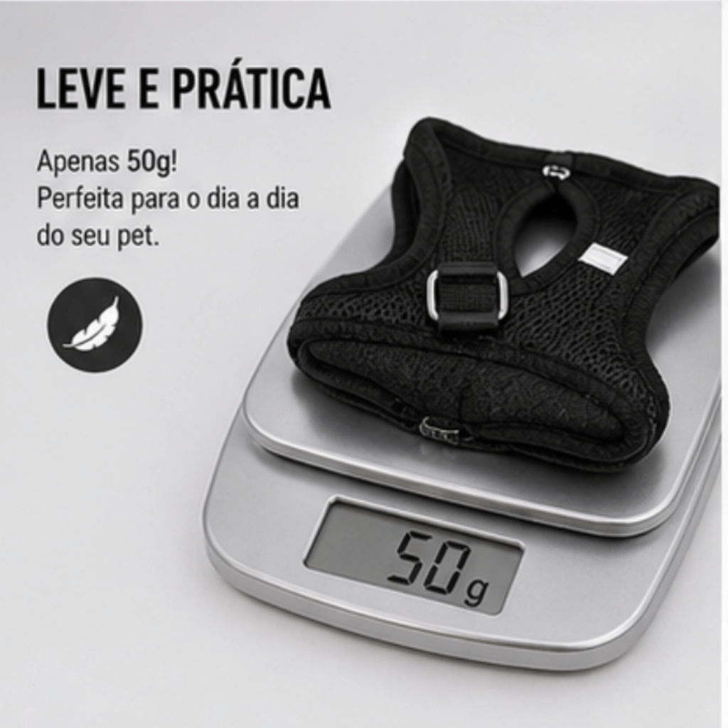 Guia Peitoral Malha de Náilon Flexível Reflexiva Respirável Fivela de Metal Ajustável para Cachorro Gato · foto 2