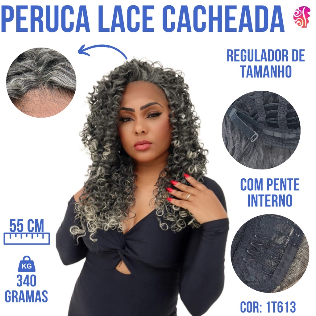 Peruca Lace Cabelo Cacheado 100%Organico Premium Semelhante Ao Cabelo Humano+Wig Cap