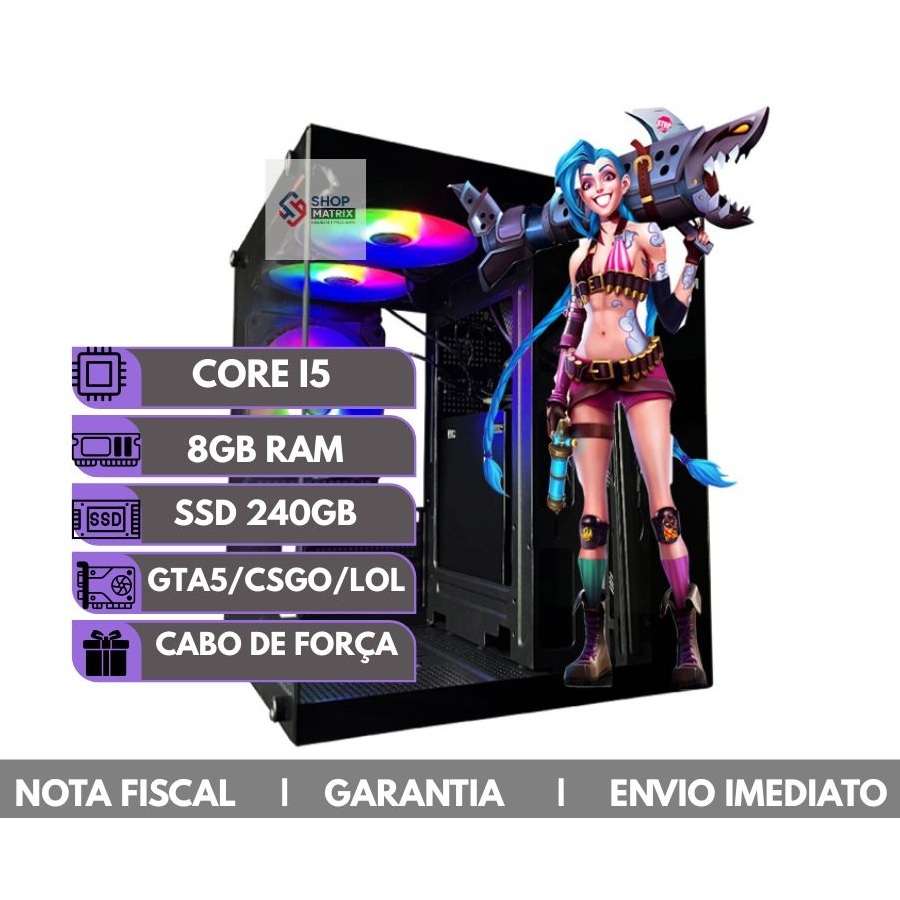 Cpu Pc Gamer Barato Intel Core I5 3.2ghz Memória 8gb Ssd 240gb