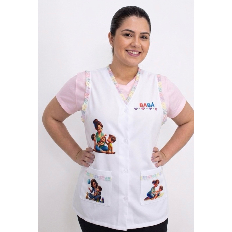 Avental Jaleco Profissional de Babá