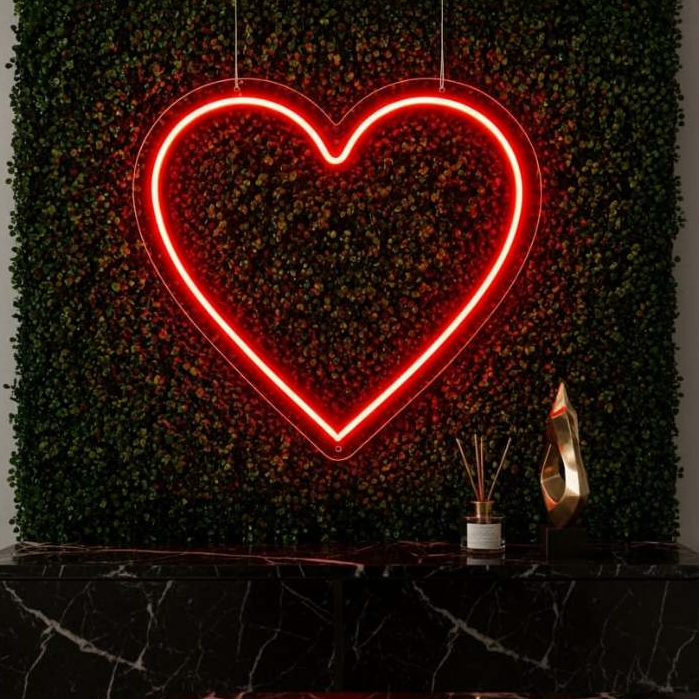 Painel Led Neon Coração 50cm Decoração Festa Luminária