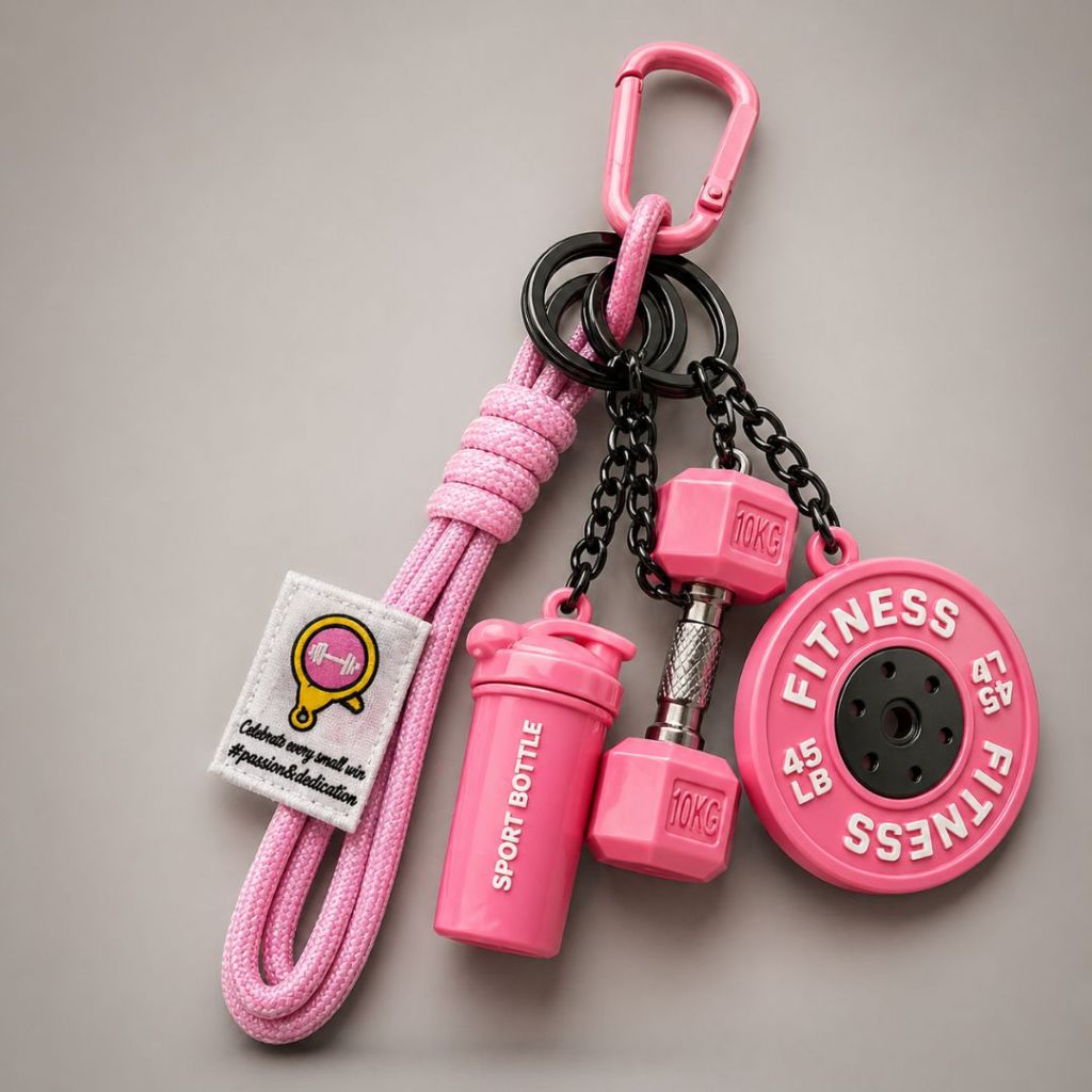 Chaveiro Fitness Academia Halter Peso Garrafa Mini Acessório Criativo Presente