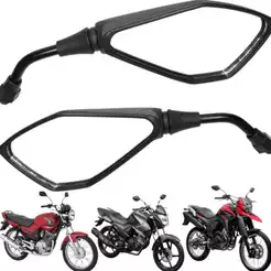 Par Retrovisor Z400 Mini Rosca Yamaha Ybr 125 Factor Lander 250 Fazer 150 250