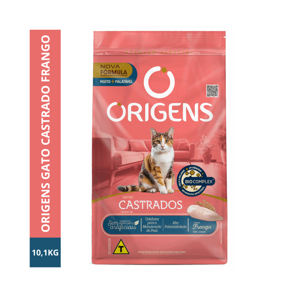 Origens Ração Gatos Castrados Frango 10,1kg