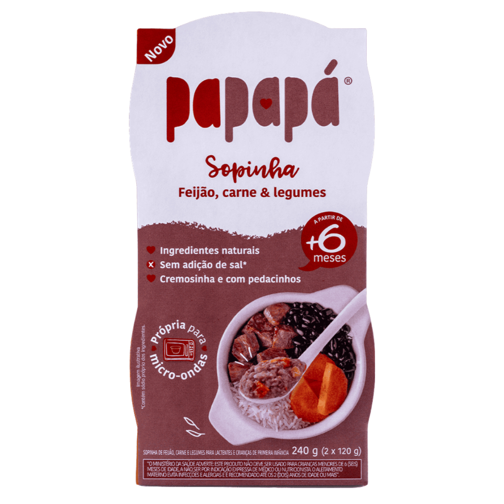 Sopinha De Feijão, Carne & Legumes  240g - Papapá