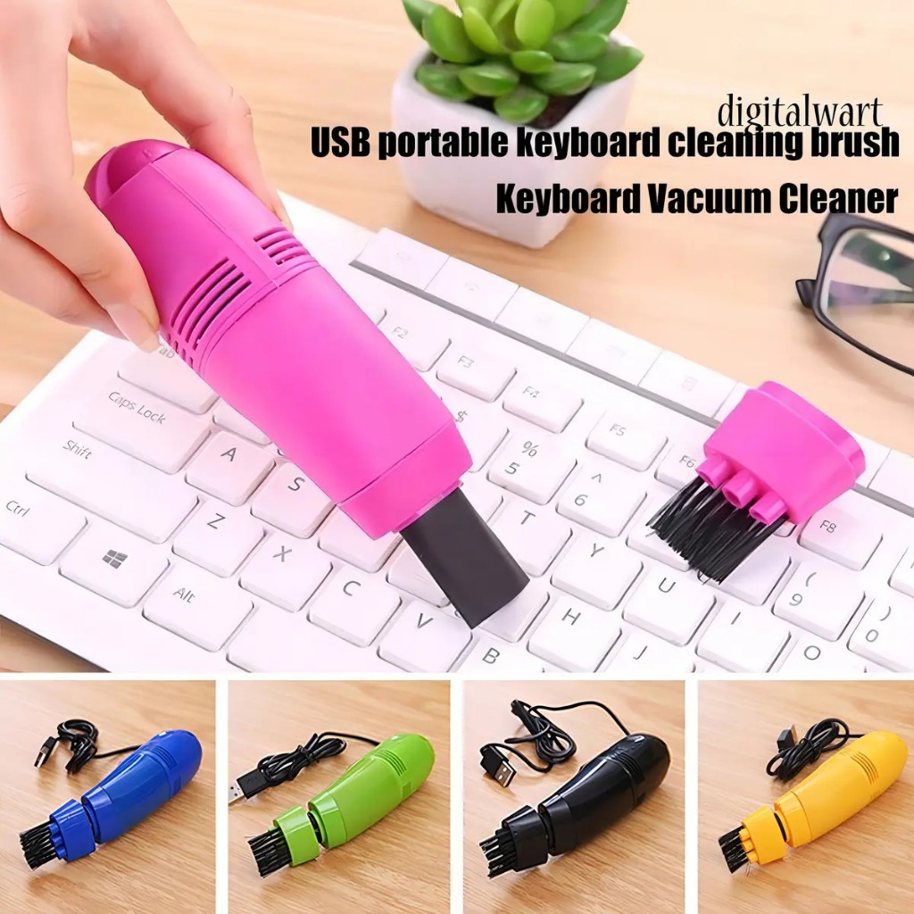Mini Aspirador de Pó USB Portátil 2 Bicos Limpeza Teclado Carro Notebook Alta Sucção com luz